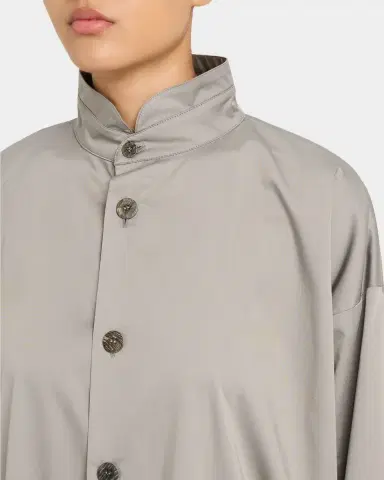 Eskandar Slim A-Line Double Stand Collar Jacket With Stepped Insert - Long Length | Thumbnail 9 Eskandar Slim A-Line Double Stand Collar Jacket With Stepped Insert - Long Length | Thumbnail 9