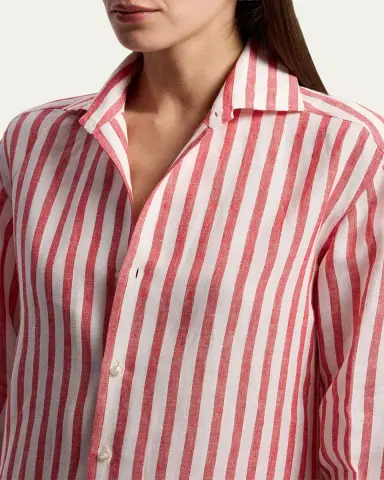 Ralph Lauren Collection Capri Relaxed-Fit Striped Linen Shirt | Thumbnail 5