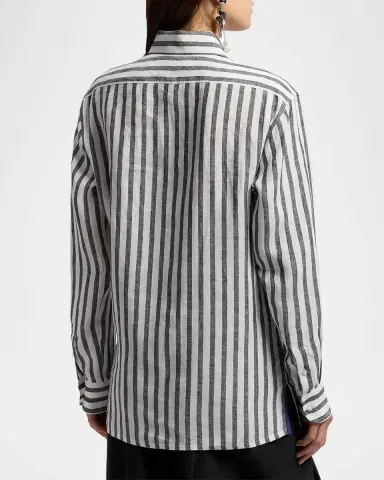 Ralph Lauren Collection Capri Relaxed Fit Striped Linen Shirt | Thumbnail 7 Ralph Lauren Collection Capri Relaxed Fit Striped Linen Shirt | Thumbnail 7