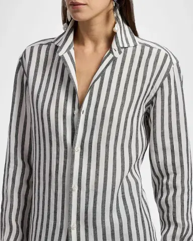 Ralph Lauren Collection Capri Relaxed Fit Striped Linen Shirt | Thumbnail 9 Ralph Lauren Collection Capri Relaxed Fit Striped Linen Shirt | Thumbnail 9