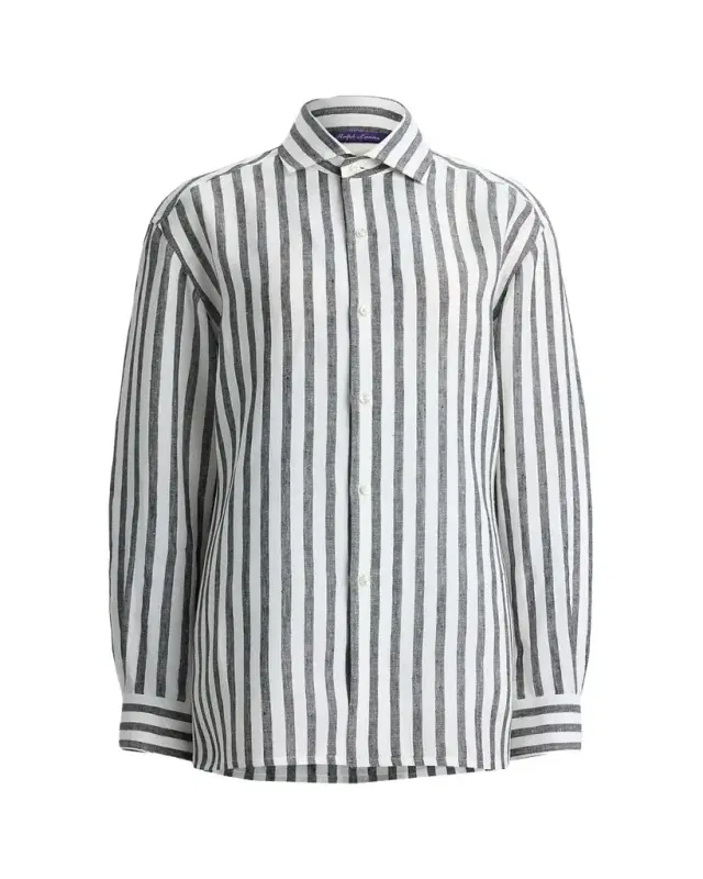Ralph Lauren Collection Capri Relaxed Fit Striped Linen Shirt
