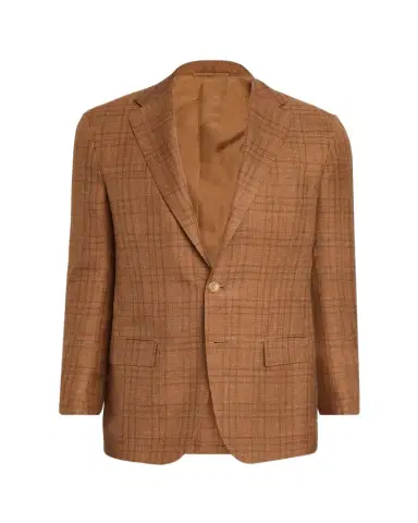 Kiton Men's Cashmere Linen Plaid Sport Coat | Thumbnail 1