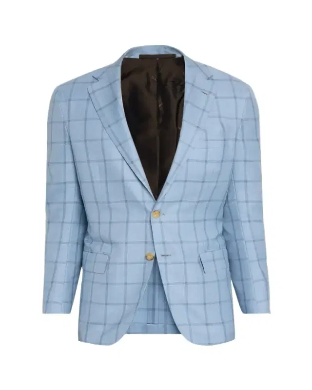 Kiton Men's Windowpane Check Cashmere Sport Coat