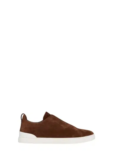 Zegna Men's Suede Triple Stitch Sneakers | Thumbnail 4 Zegna Men's Suede Triple Stitch Sneakers | Thumbnail 4