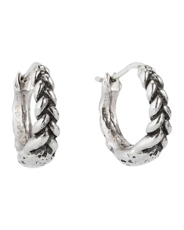 Sterling Silver Braided Hoop Earrings