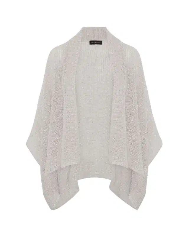Wide Short Sleeve Scrunch Shawl Collar Jacket - Mid Plus Length
