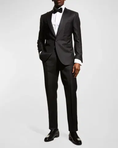 Corneliani Men's Solid Peak-Lapel Tuxedo | Thumbnail 2 Corneliani Men's Solid Peak-Lapel Tuxedo | Thumbnail 2