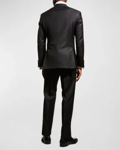 Corneliani Men's Solid Peak-Lapel Tuxedo | Thumbnail 4 Corneliani Men's Solid Peak-Lapel Tuxedo | Thumbnail 4