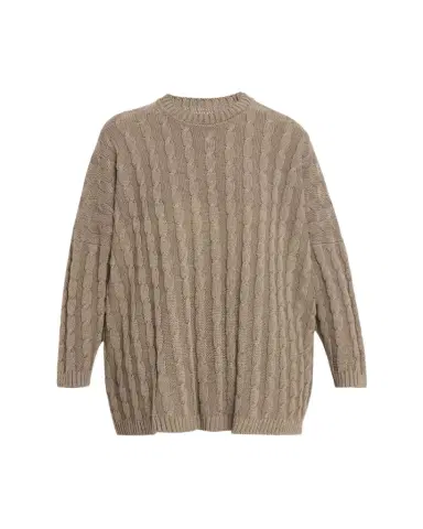 Eskandar Linen-Cotton Round Neck Sweater - Long Length | Thumbnail 1