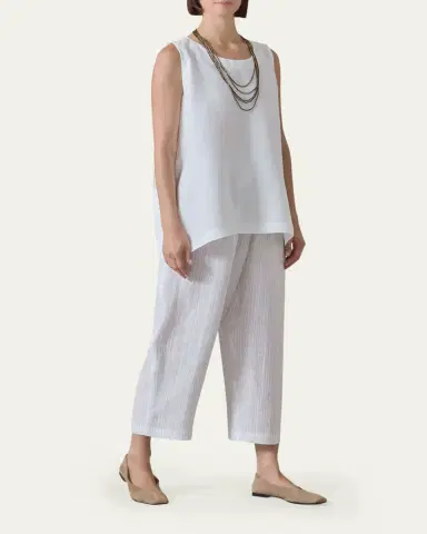 Eskandar Metallic Linen Japanese Trousers | Thumbnail 6 Eskandar Metallic Linen Japanese Trousers | Thumbnail 6