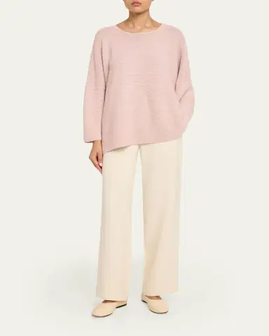 Eskandar Linen-Cotton Bateau Neck Sweater - Mid Plus Length | Thumbnail 2 Eskandar Linen-Cotton Bateau Neck Sweater - Mid Plus Length | Thumbnail 2
