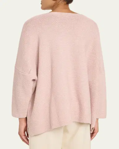 Eskandar Linen-Cotton Bateau Neck Sweater - Mid Plus Length | Thumbnail 3 Eskandar Linen-Cotton Bateau Neck Sweater - Mid Plus Length | Thumbnail 3