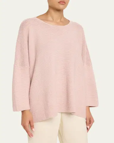 Eskandar Linen-Cotton Bateau Neck Sweater - Mid Plus Length | Thumbnail 4 Eskandar Linen-Cotton Bateau Neck Sweater - Mid Plus Length | Thumbnail 4