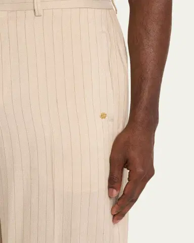 AMIRI Men's Striped Linen-Blend Tailored Pants | Thumbnail 5