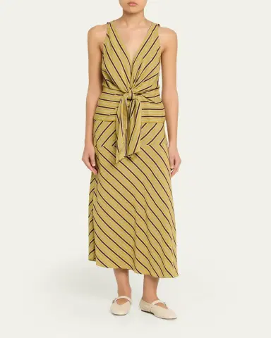 A.L.C. Kara Stripe Midi Skirt | Thumbnail 2 A.L.C. Kara Stripe Midi Skirt | Thumbnail 2