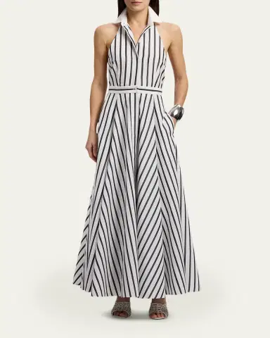Ralph Lauren Collection Eldred Striped Cotton Day Dress | Thumbnail 2