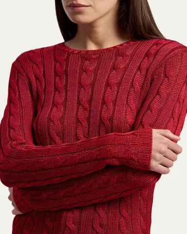 Ralph Lauren Collection Cable-Knit Silk Crewneck Sweater | Thumbnail 5 Ralph Lauren Collection Cable-Knit Silk Crewneck Sweater | Thumbnail 5