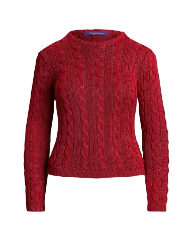 Ralph Lauren Collection Cable-Knit Silk Crewneck Sweater | Thumbnail 1 Ralph Lauren Collection Cable-Knit Silk Crewneck Sweater | Thumbnail 1