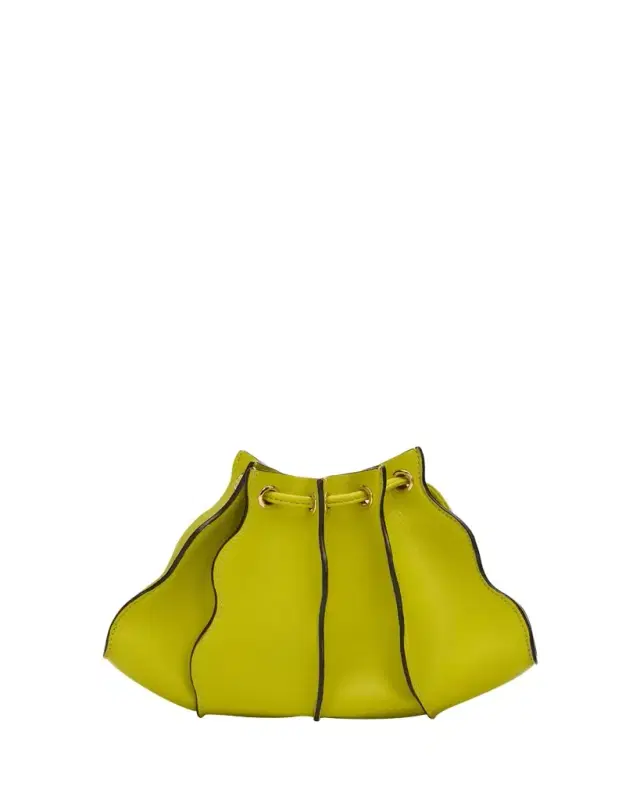 Ulla Johnson Adria Small Pleated Wave Leather Crossbody Bag