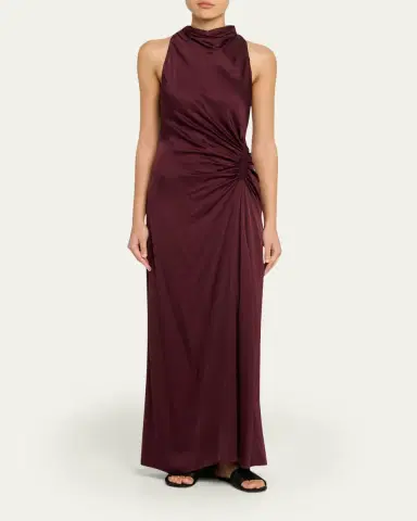 A.L.C. Inez Satin Mock-Neck Gown | Thumbnail 2