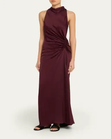 A.L.C. Inez Satin Mock-Neck Gown | Thumbnail 4