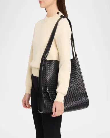 Bottega Veneta Men's Small Corriere Tote Bag in Intrecciato Leather | Thumbnail 6 Bottega Veneta Men's Small Corriere Tote Bag in Intrecciato Leather | Thumbnail 6