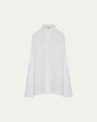 Eskandar Side Pleated Sleeveless Shirt With Collar - Long Length | Thumbnail 5 Eskandar Side Pleated Sleeveless Shirt With Collar - Long Length | Thumbnail 5