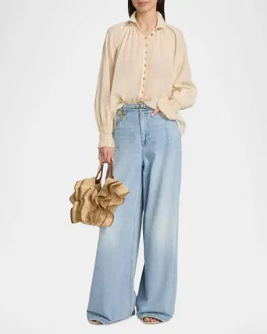 Zimmermann Aster Buttoned Blouse | Thumbnail 2