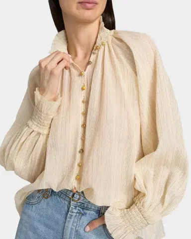 Zimmermann Aster Buttoned Blouse | Thumbnail 5