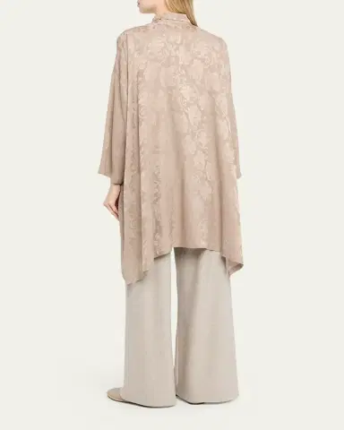Eskandar Wide A-Line Double Stand Collar Shirt - Very Long Length With Slits | Thumbnail 7 Eskandar Wide A-Line Double Stand Collar Shirt - Very Long Length With Slits | Thumbnail 7