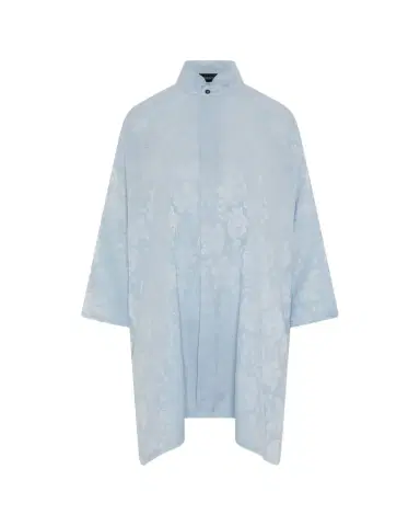 Eskandar Wide A-Line Double Stand Collar Shirt - Very Long Length With Slits | Thumbnail 1 Eskandar Wide A-Line Double Stand Collar Shirt - Very Long Length With Slits | Thumbnail 1