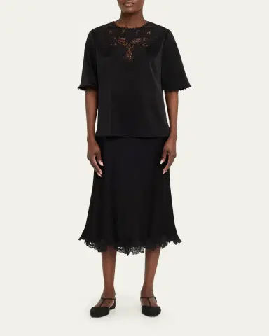 Kobi Halperin Frankie Lace-Inset Satin Back Crepe Blouse | Thumbnail 2 Kobi Halperin Frankie Lace-Inset Satin Back Crepe Blouse | Thumbnail 2