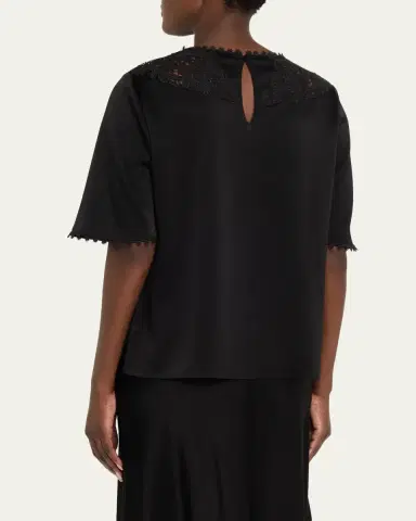 Kobi Halperin Frankie Lace-Inset Satin Back Crepe Blouse | Thumbnail 3 Kobi Halperin Frankie Lace-Inset Satin Back Crepe Blouse | Thumbnail 3