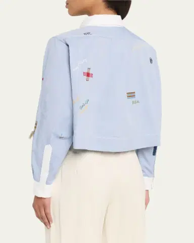 Sea Claira Embroidered Button-Front Shirt | Thumbnail 3