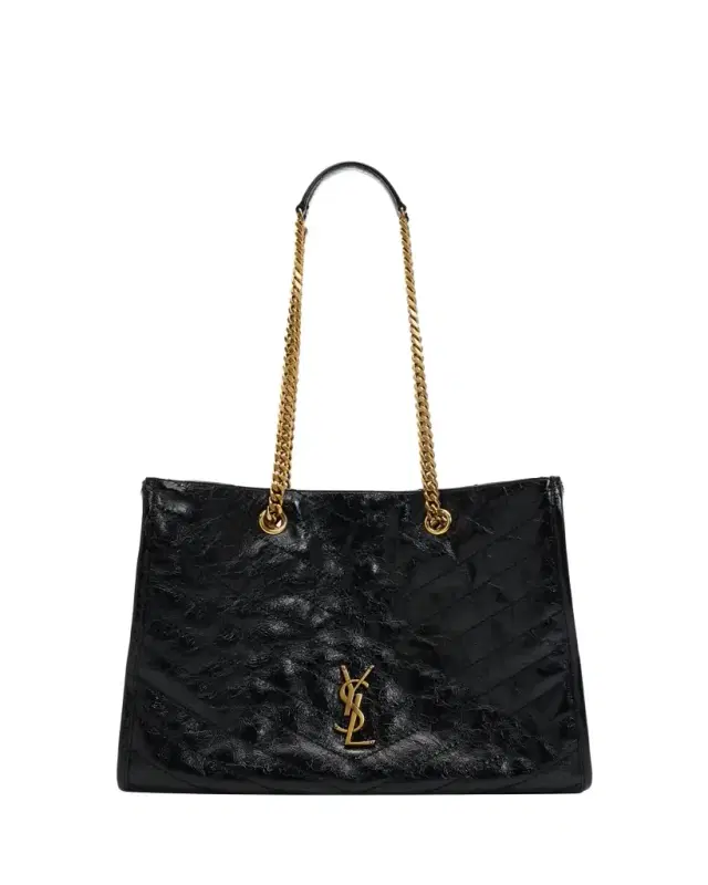 Saint Laurent Niki YSL Chevron Quilted Shopping Tote Bag