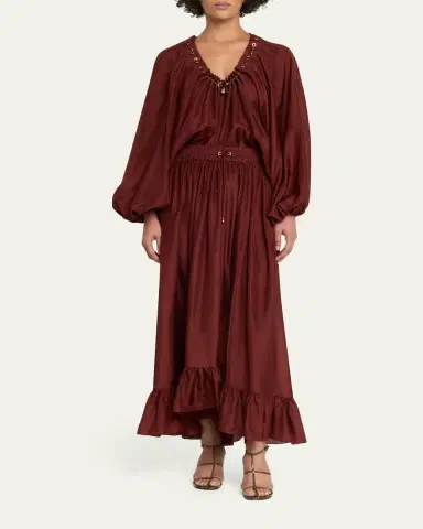 Zimmermann Aster Gathered Bead Blouse | Thumbnail 2 Zimmermann Aster Gathered Bead Blouse | Thumbnail 2