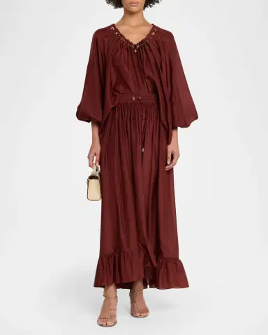 Zimmermann Aster Gathered Bead Blouse | Thumbnail 6 Zimmermann Aster Gathered Bead Blouse | Thumbnail 6