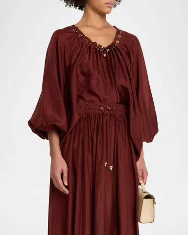 Zimmermann Aster Gathered Bead Blouse | Thumbnail 8 Zimmermann Aster Gathered Bead Blouse | Thumbnail 8