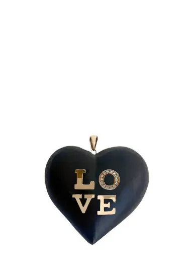 Haute Victoire LOVE Ebony and Diamond Pendant | Thumbnail 3