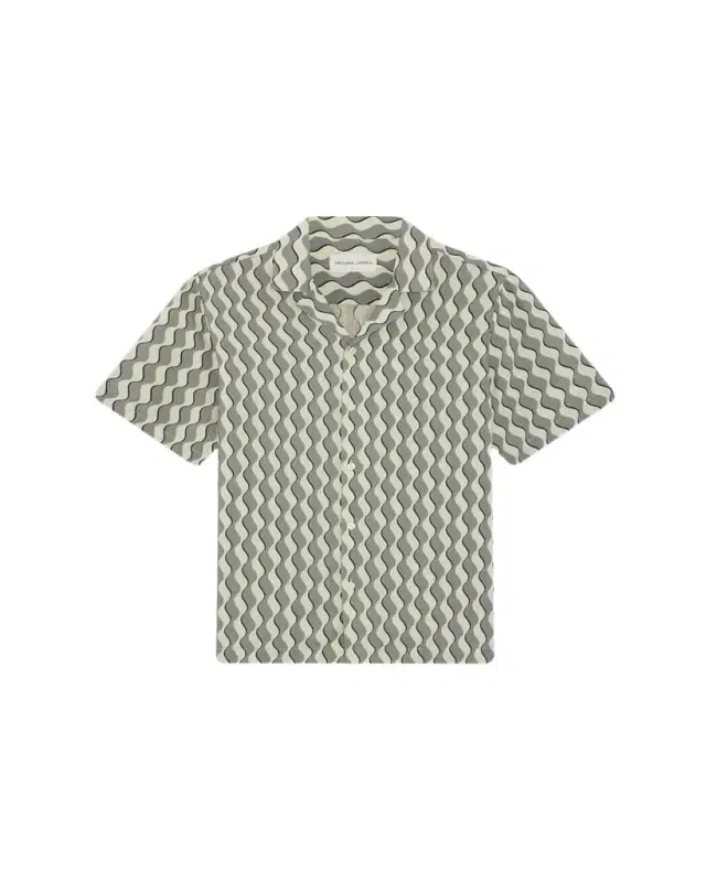Roberto Geometric Linen Button-Down Shirt