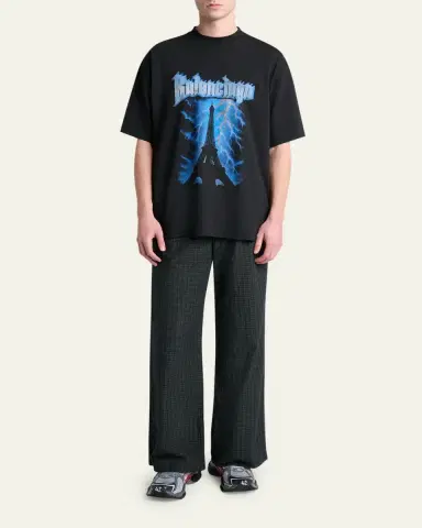 Balenciaga Men's Paris Thunderstorm Oversized T-Shirt | Thumbnail 2 Balenciaga Men's Paris Thunderstorm Oversized T-Shirt | Thumbnail 2