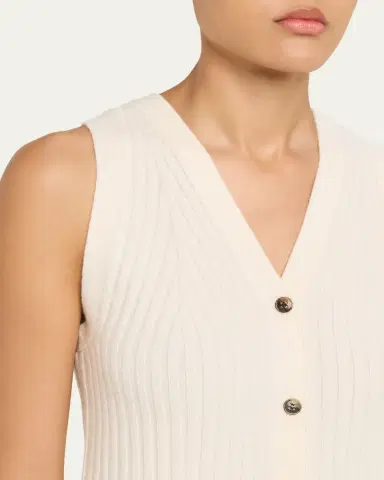 Lisa Yang Maiko Cashmere Rib Button-Front Tank Top | Thumbnail 5 Lisa Yang Maiko Cashmere Rib Button-Front Tank Top | Thumbnail 5