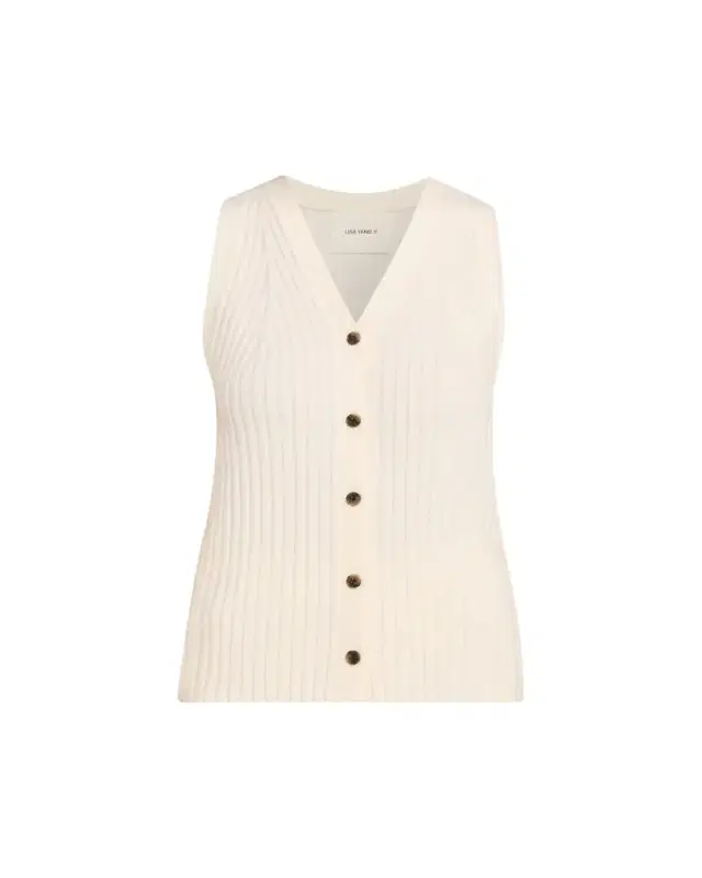 Lisa Yang Maiko Cashmere Rib Button-Front Tank Top