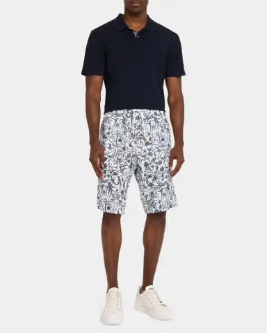 Kiton Men's Printed Linen Drawstring Shorts | Thumbnail 6