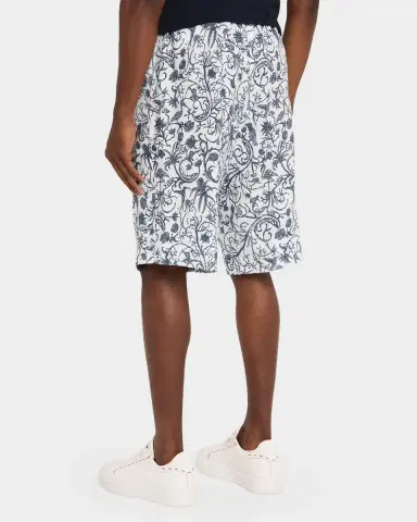 Kiton Men's Printed Linen Drawstring Shorts | Thumbnail 7