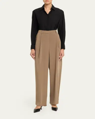 Giorgio Armani High-Rise Pleated Straight-Leg Trousers | Thumbnail 2 Giorgio Armani High-Rise Pleated Straight-Leg Trousers | Thumbnail 2