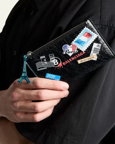 Balenciaga Men's Mail Artwork Cash Long Coin Card Holder | Thumbnail 2 Balenciaga Men's Mail Artwork Cash Long Coin Card Holder | Thumbnail 2
