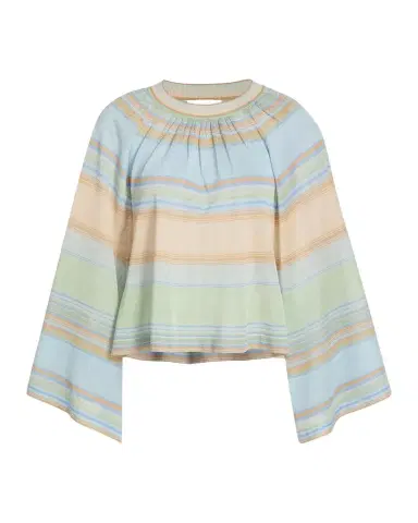 Zimmermann Indra Stripe Bell-Sleeve Top | Thumbnail 1