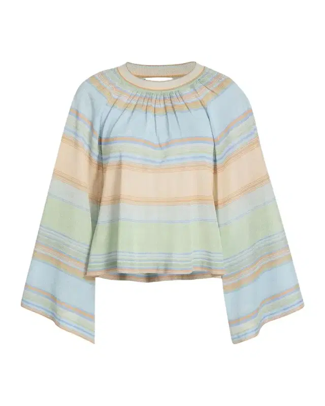 Indra Stripe Bell-Sleeve Top