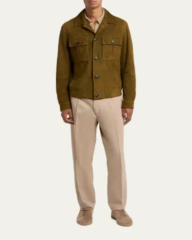 Zegna Men's 232 Suede Low-Top Sneakers | Thumbnail 3 Zegna Men's 232 Suede Low-Top Sneakers | Thumbnail 3